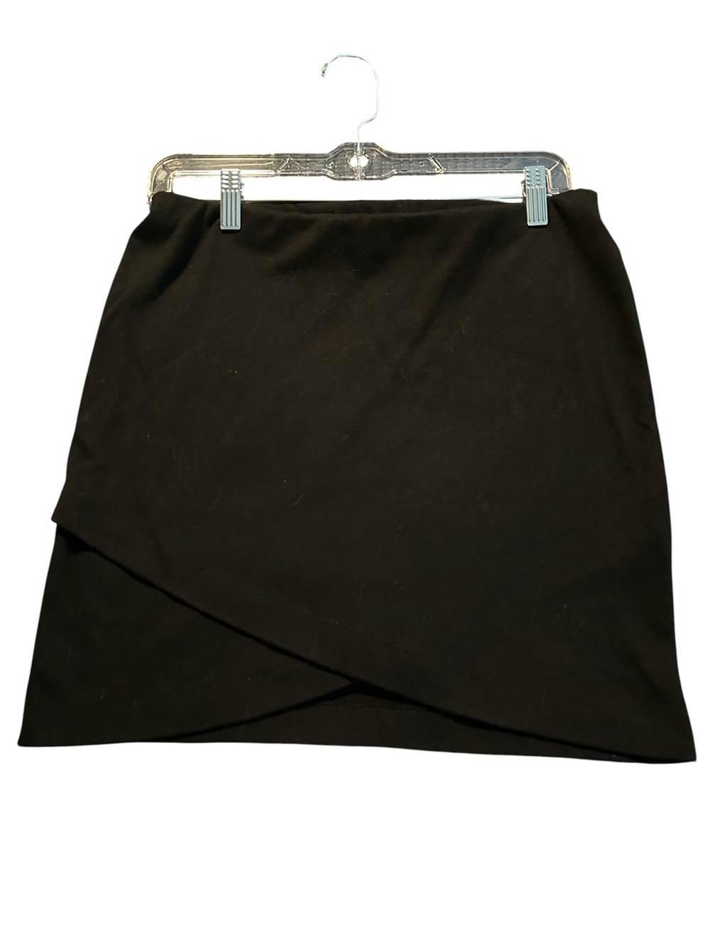 SO Black Mini Skirt with Asymmetrical Wrap Detail large